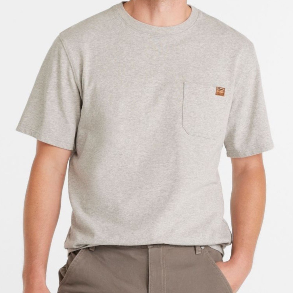 LL Bean Shirt Traditional Fit pocket Tee gray Mens XXL Tall hiking gorpcore